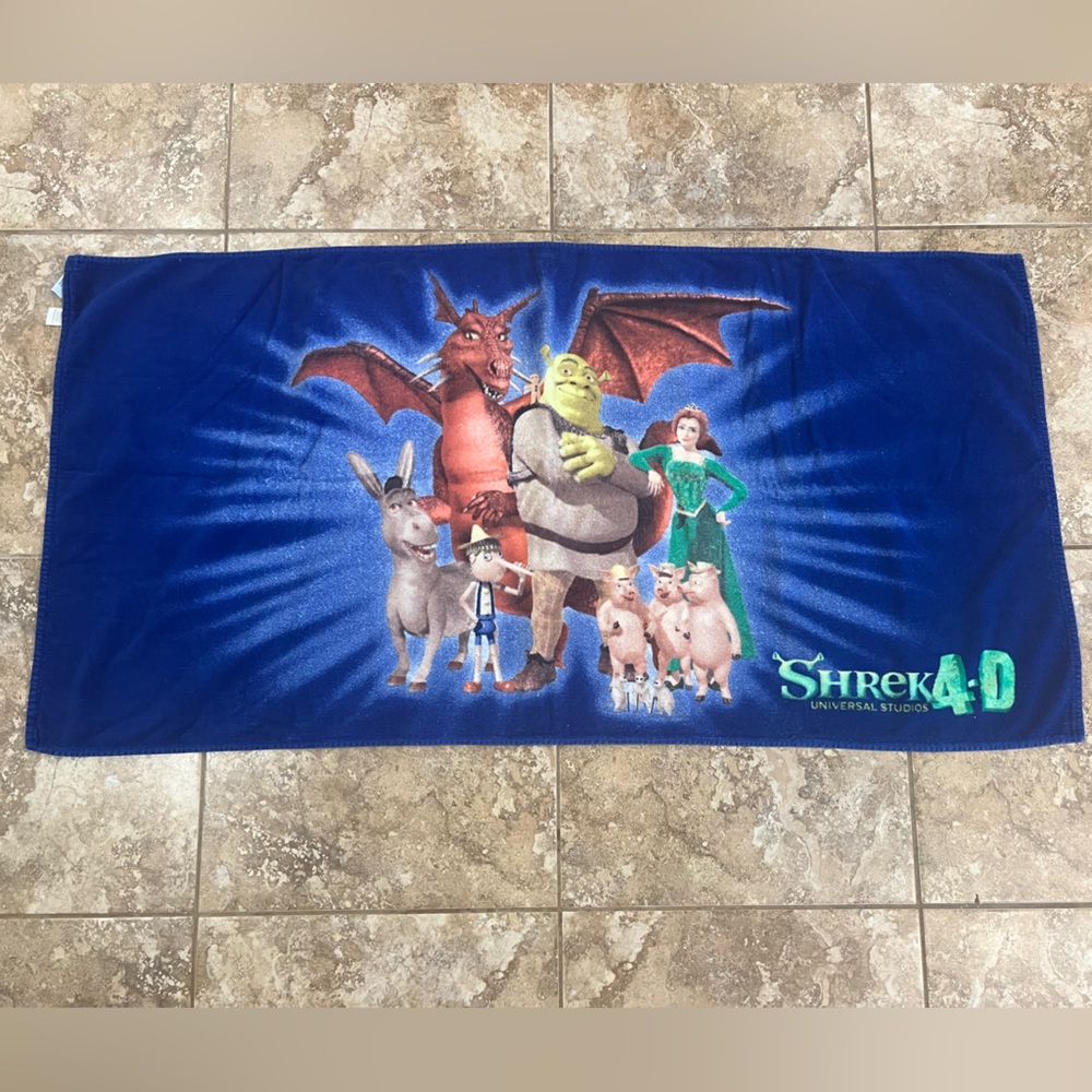 Vintage Shrek 4D Beach Towel RARE 2005 Y2k Collectible Universal Studios